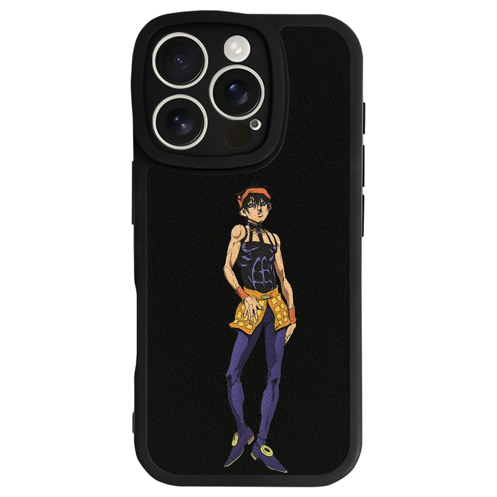 （画像用） ジョジョの奇妙な冒険 ナランチャ?ギルガ JoJo's Bizarre Adventure Narancia Ghirga 【iPhone 16シリーズ対応】シリコンスマホケース（レザー調） 材質：シリコン